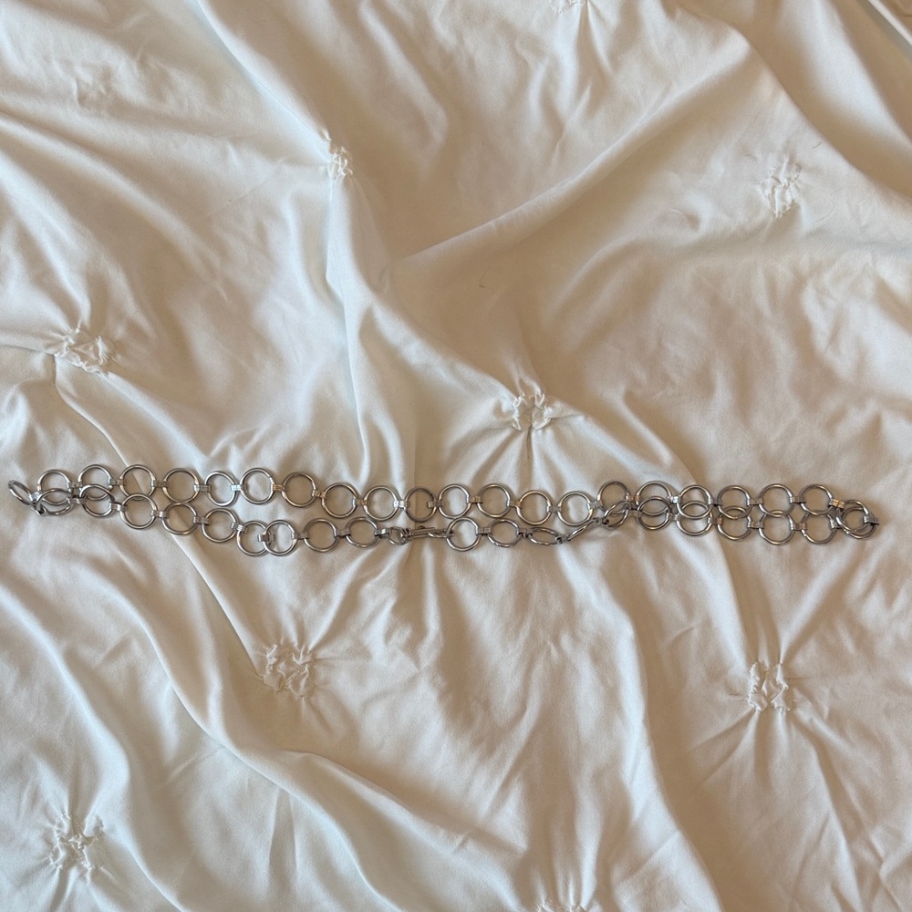 Brandy Melville Silver Circle Chain Belt